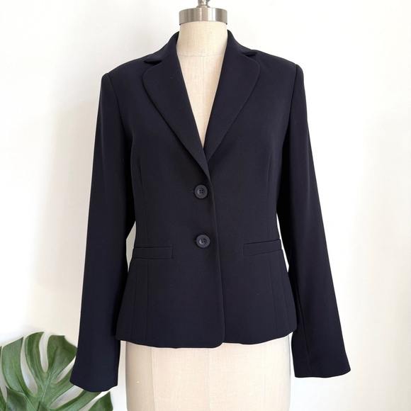Tristan Jackets & Blazers - Tristan Navy Blue Blazer Jacket Women’s Large Tailored Fit Padded Shoulder